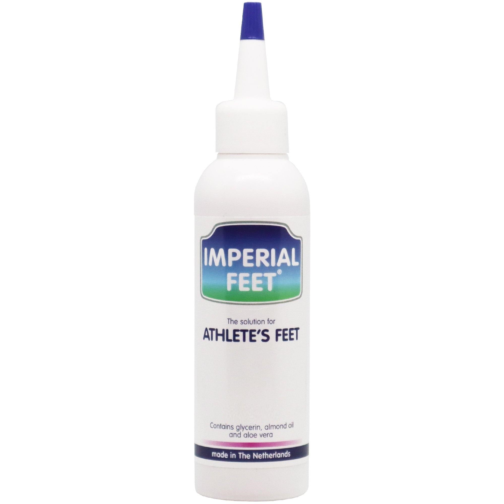 Imperial Feet Athlete's Foot solution with glycerin, almond oil, and aloe vera for treating foot fungus and irritation