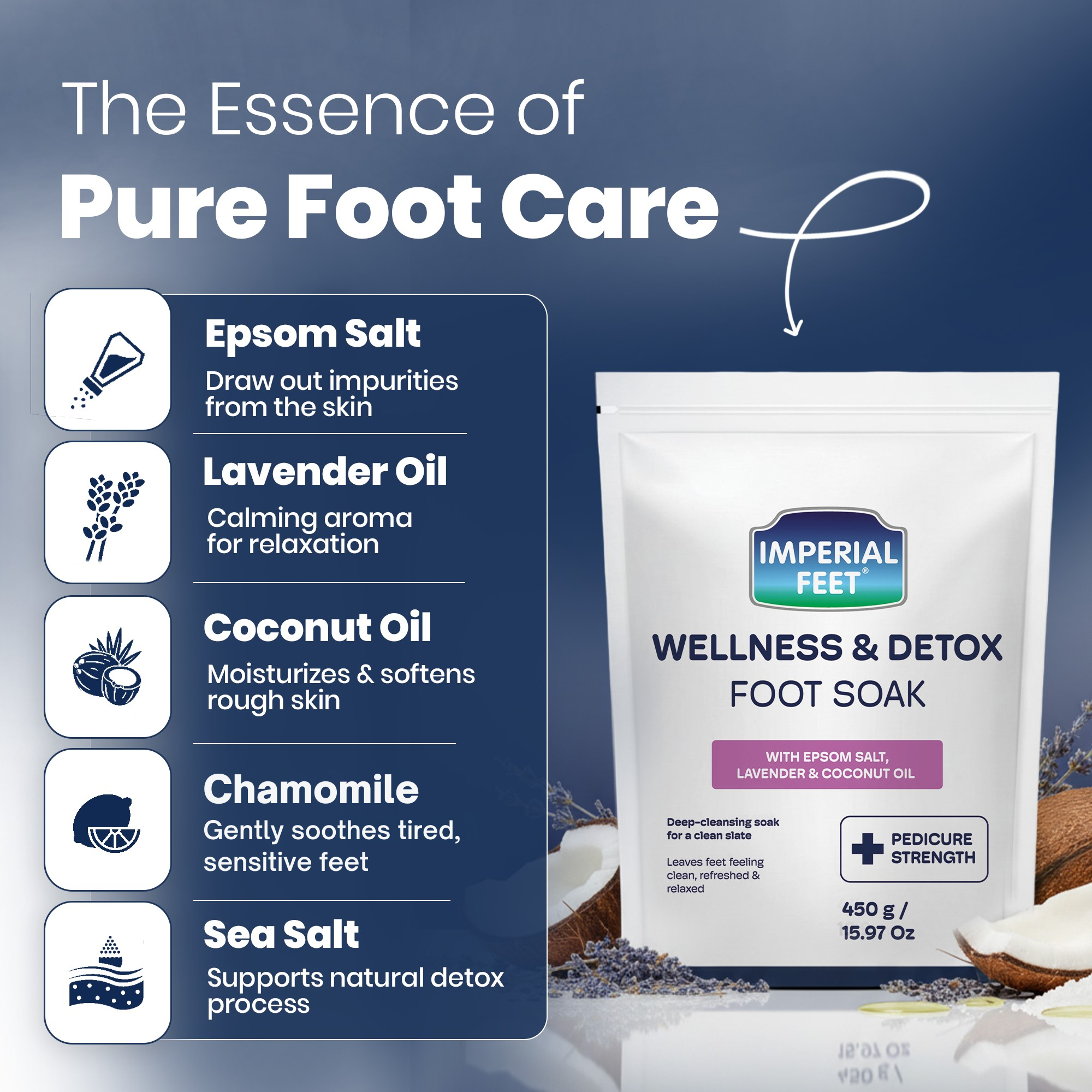 essence of pure footcare with Wellness & Detox Foot Soak XL